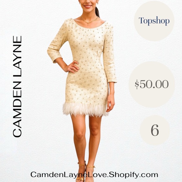 Topshop Cream Ruffled Tiered Mini Dress - Picture 1 of 6